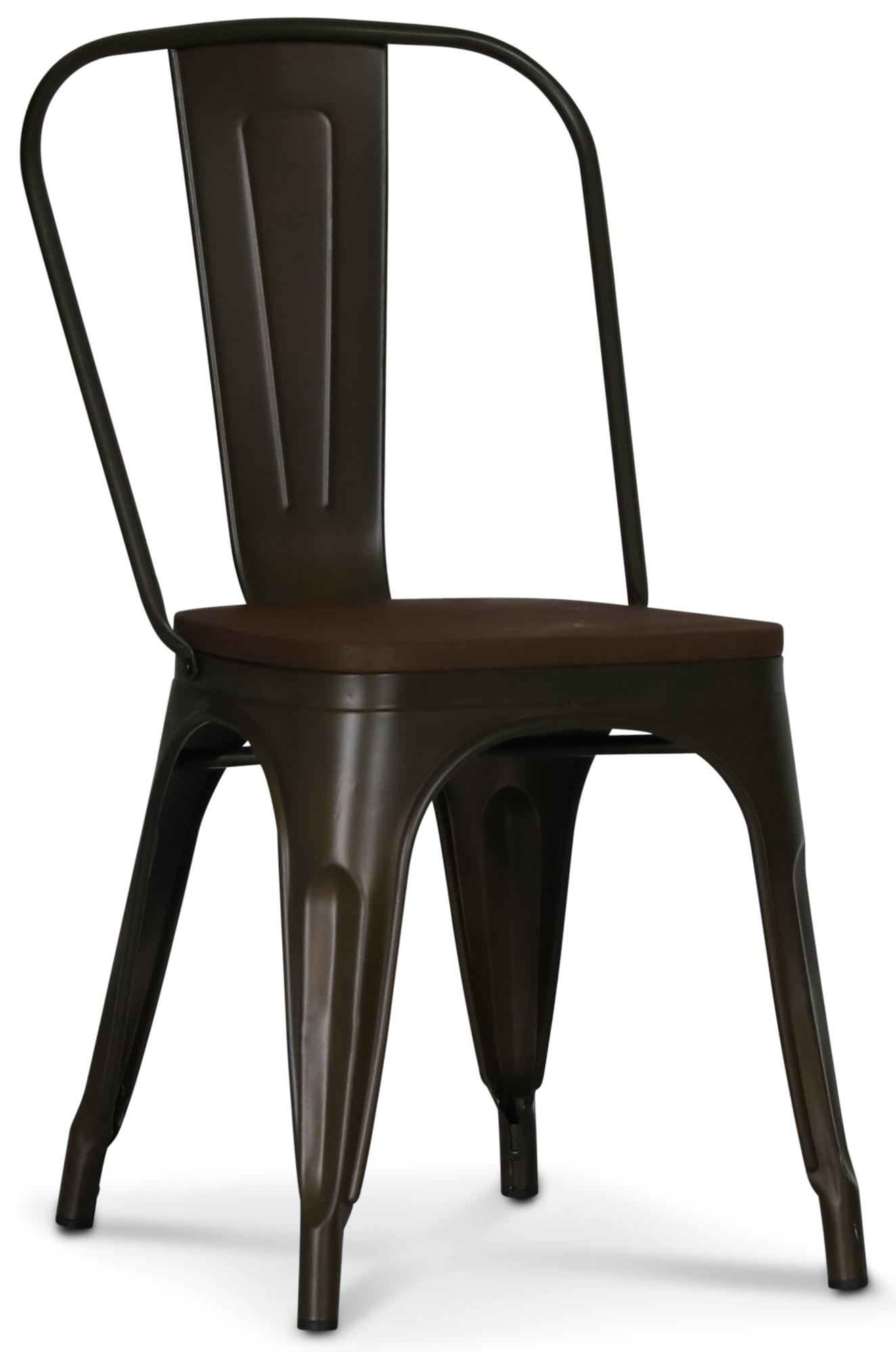 Esszimmerstuhl Industry Ingo aus Blech Graphit / Holz €85.99
